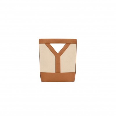 YSL Y SMALL BUCKET BAG IN CANVAS AND LEATHER 808224FAC7T9856 (29.5*23*8.5cm)